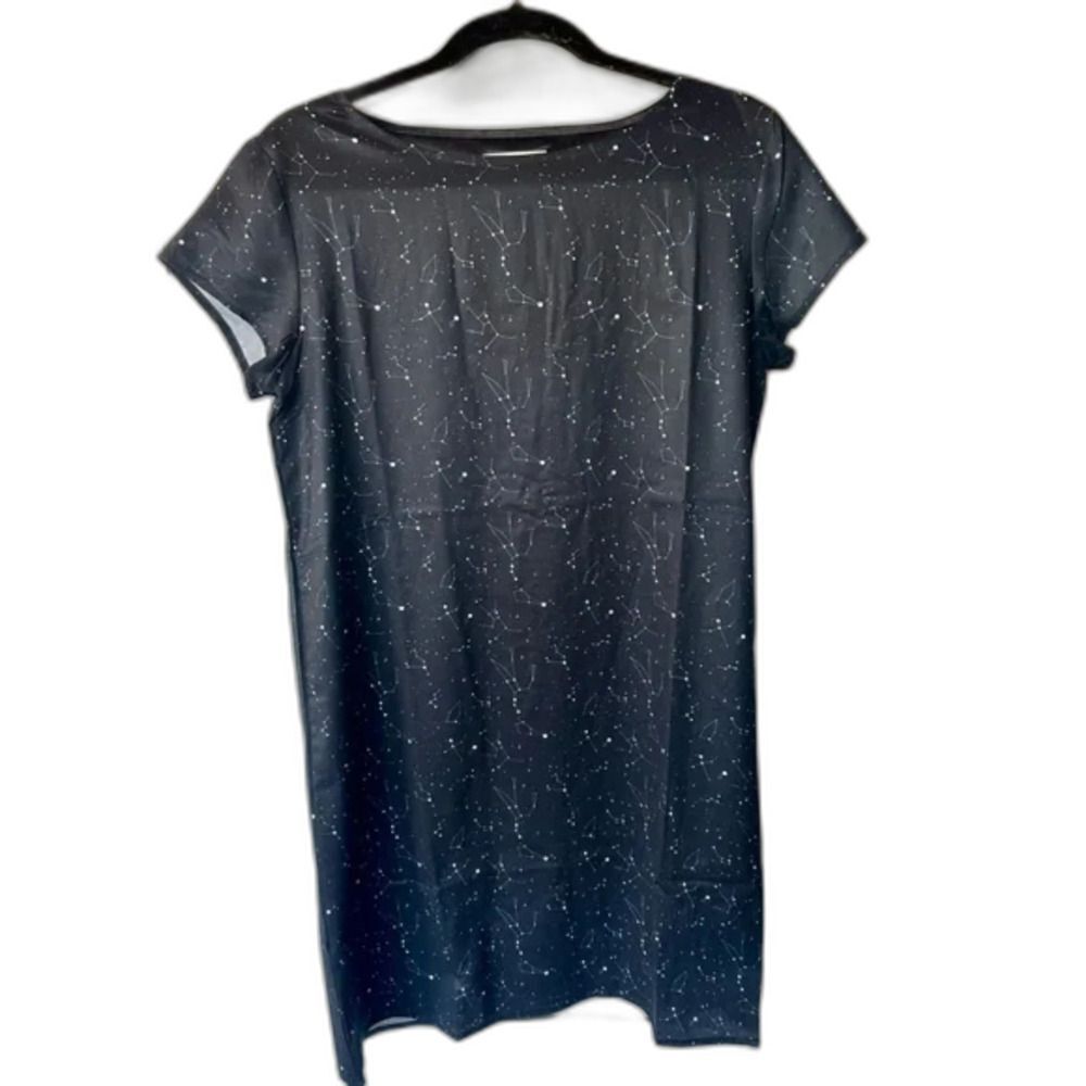 ModCloth Galaxy Black and White Constellation Babydoll Shift Dress